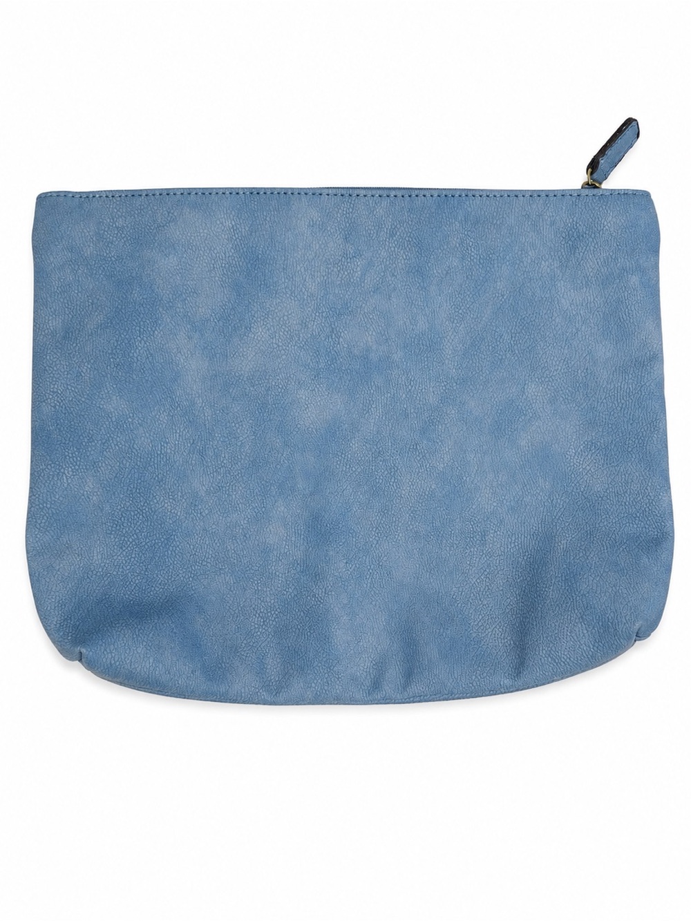 Free People light blue Faux Leather Cosmetic Bag LargeMakeup Travel Pouch